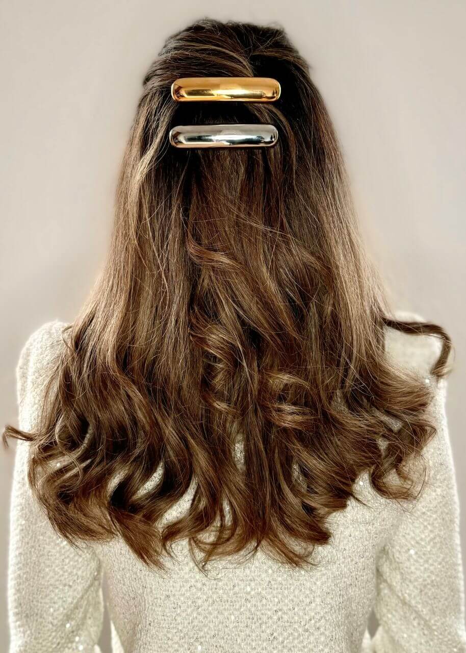 Gold Plated Hair Barrette Clip