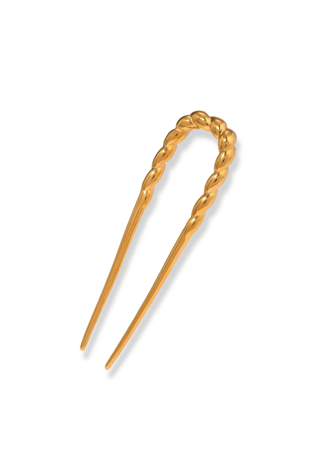 18K Gold Plated Twisted Hair Pin Fork