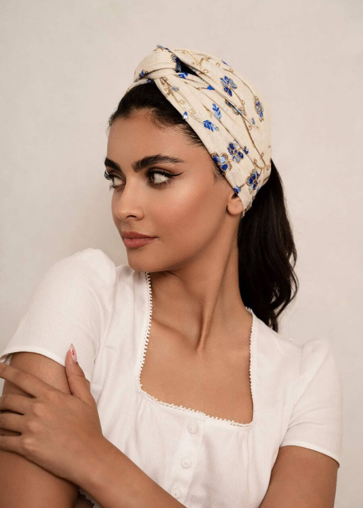 Bleige Embroidered Cotton Turban