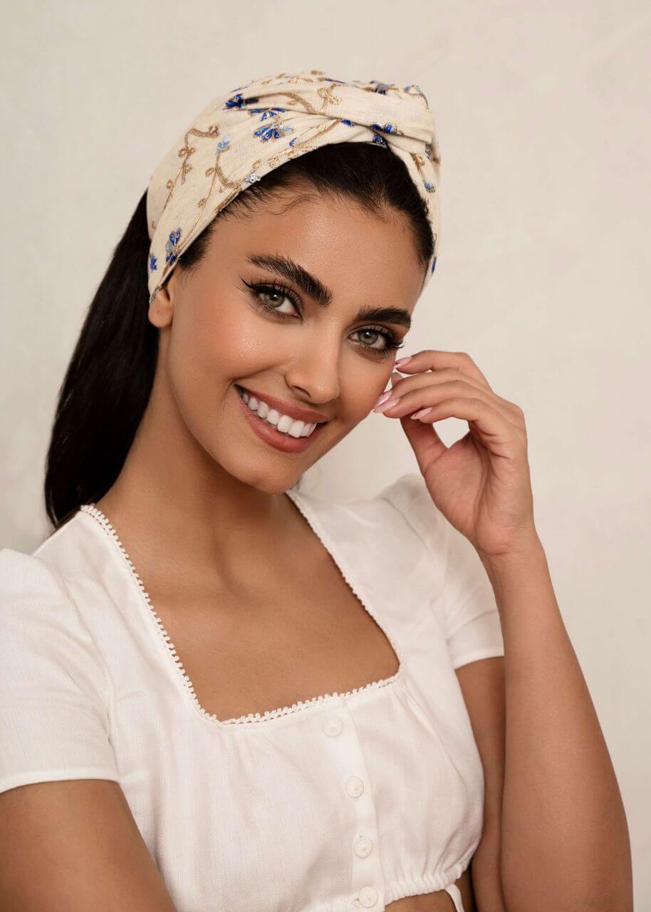 Bleige Embroidered Cotton Turban