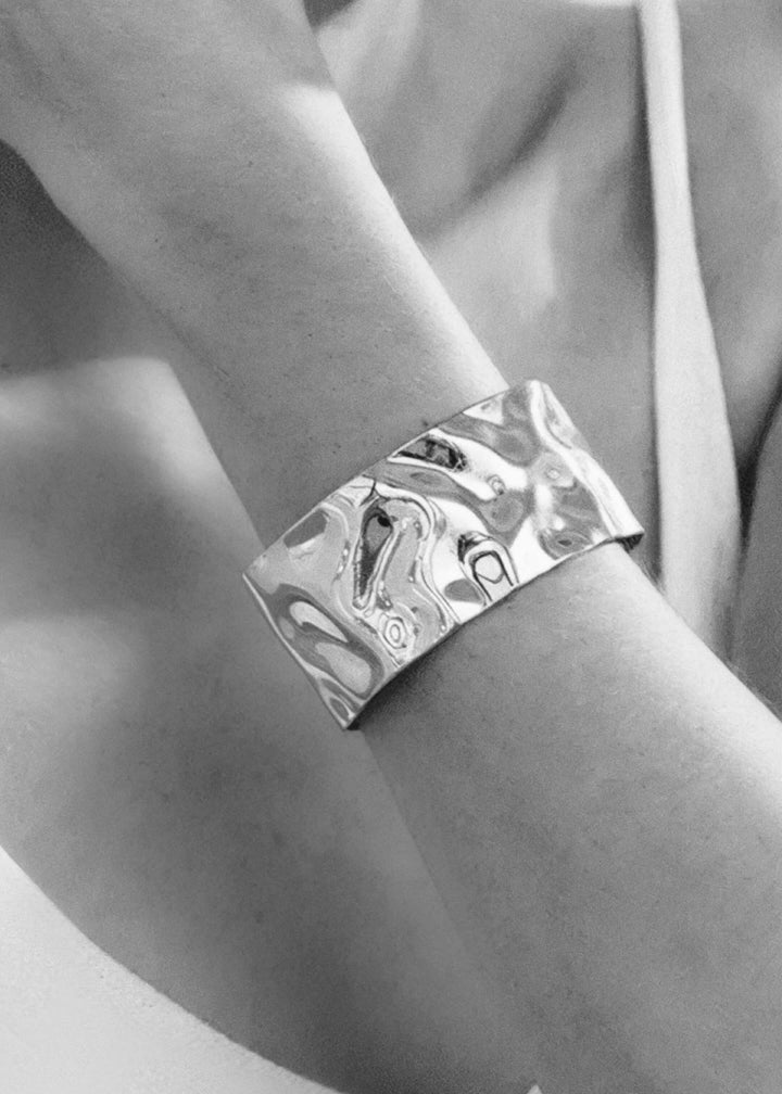 Silver Hammered Cuff Bracelet