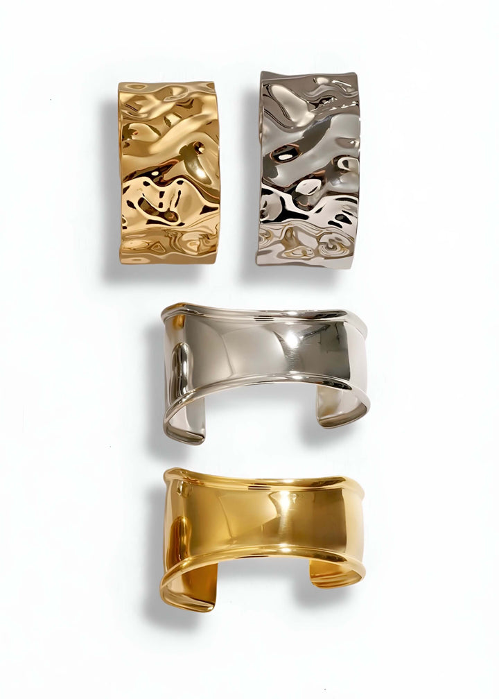 Gold Hammered Cuff Bracelet