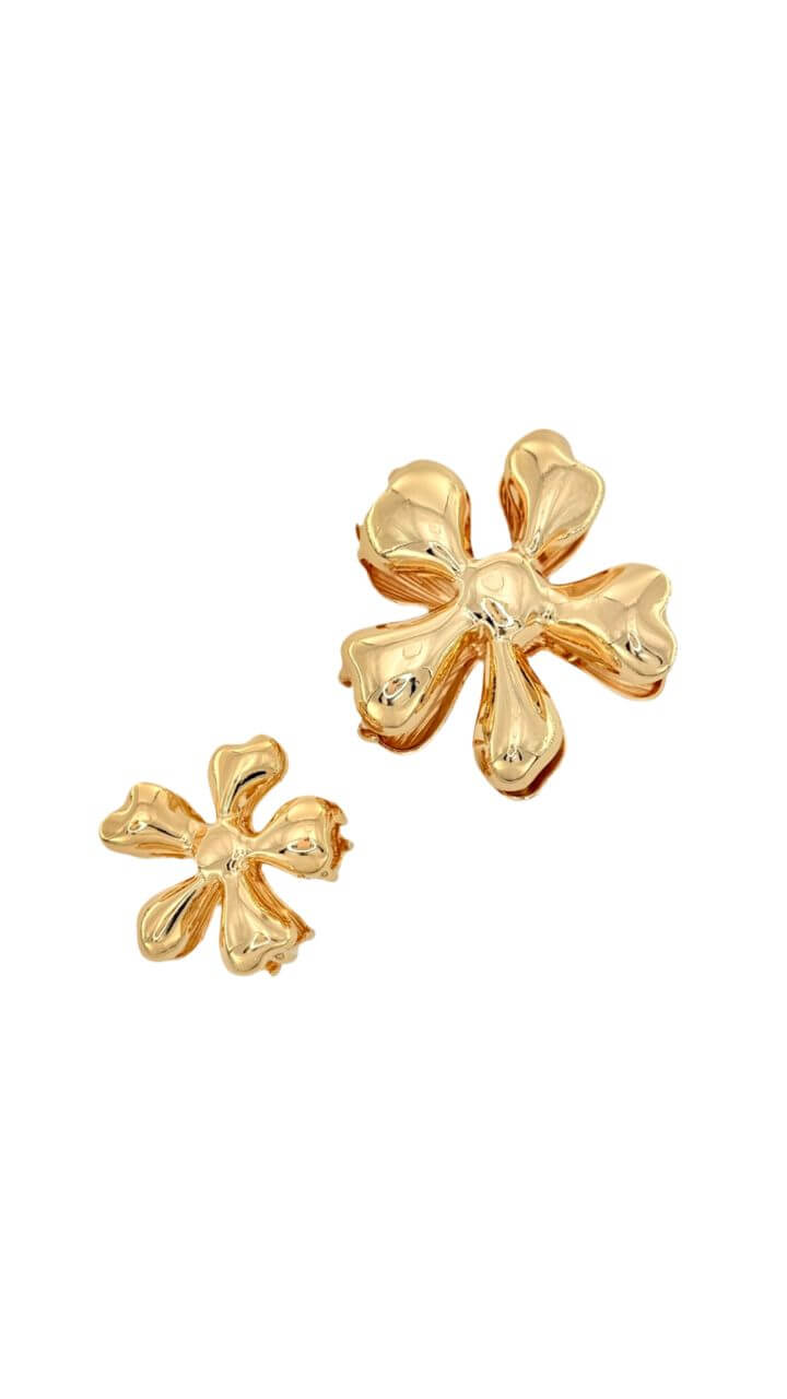 Gold Metal Flower-Shaped Hair Claw