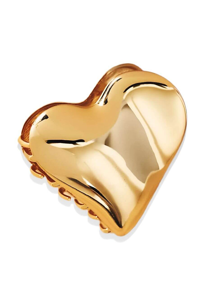 Gold Metal Heart-Shaped Hair Claw