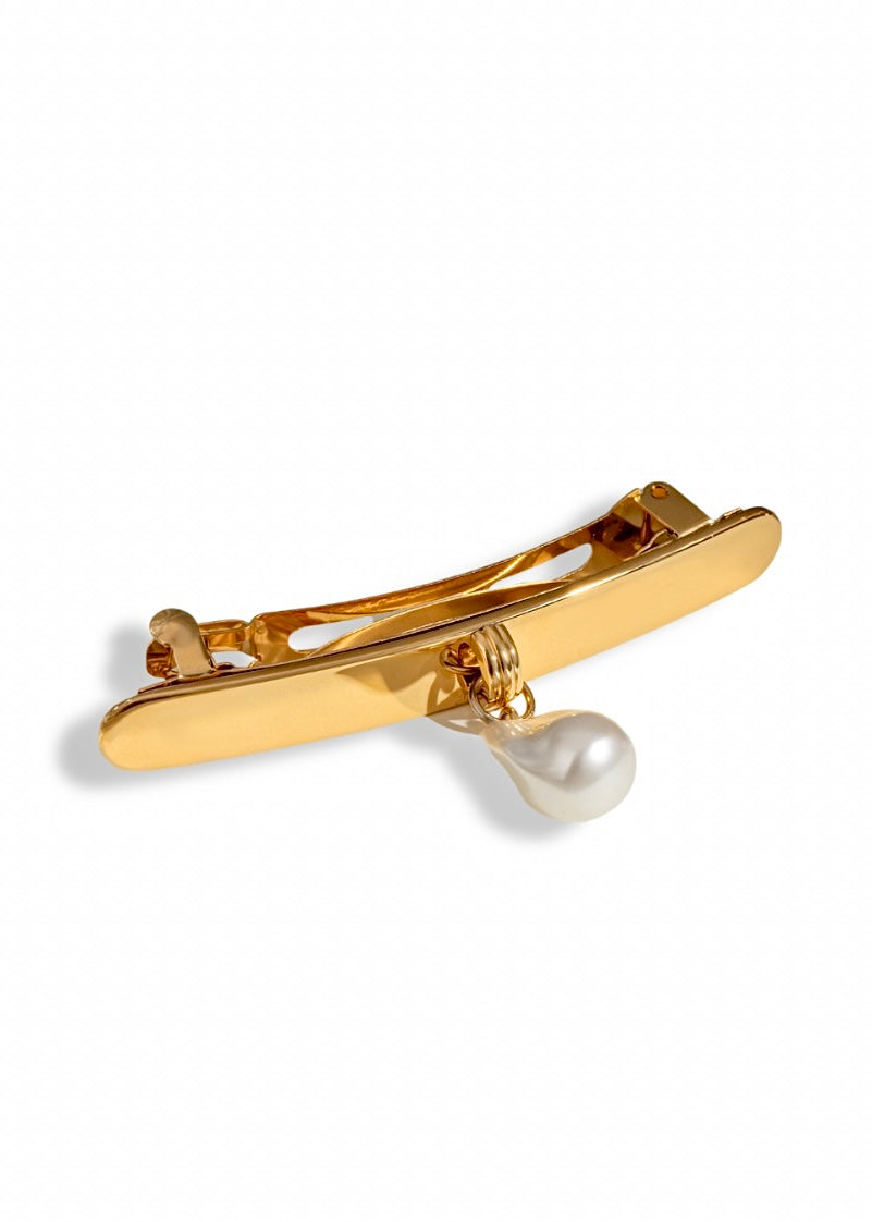 18K Gold Plated Pearl Barette