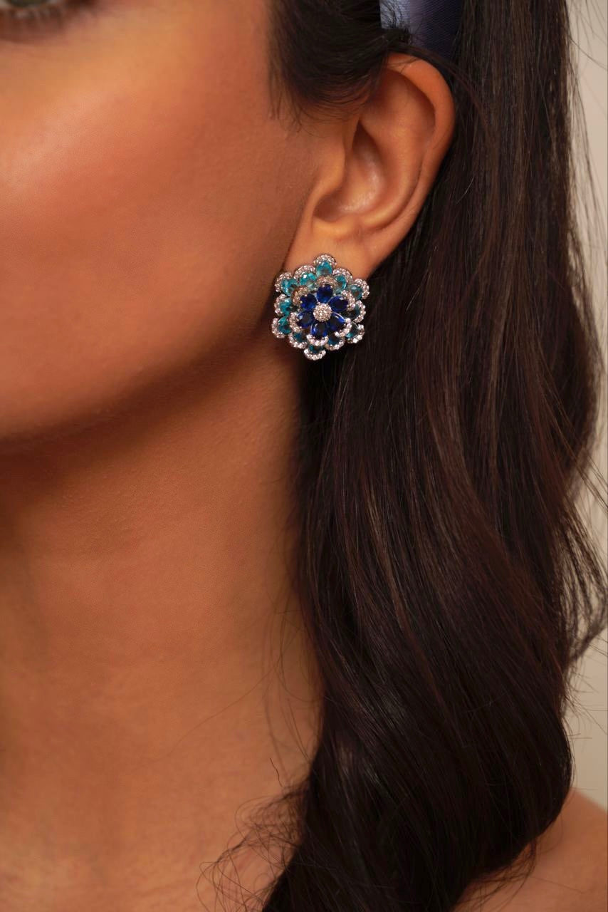 Camilla Blue Stud Earrings
