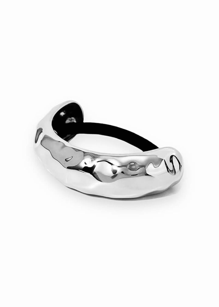 Medium hammered 18K gold-plated hair tie cuff, hypoallergenic and waterproof, Luvertta