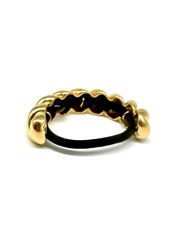 Twisted 18K gold-plated hair tie cuff, hypoallergenic and waterproof, Luvertta