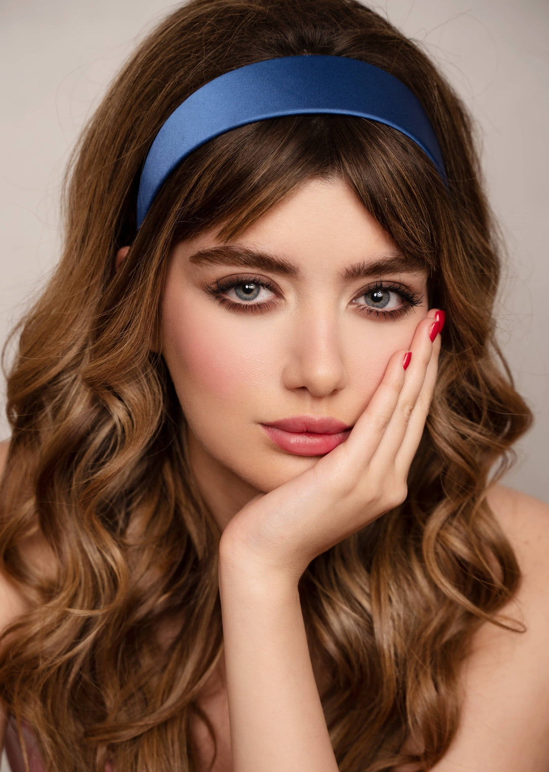 Emma Satin Headband Headband Luvertta Royal Blue 