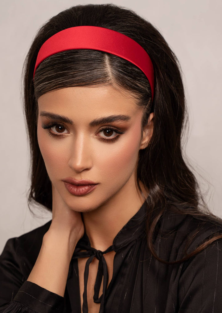 Emma Satin Headband Headband Luvertta Ruby Red 