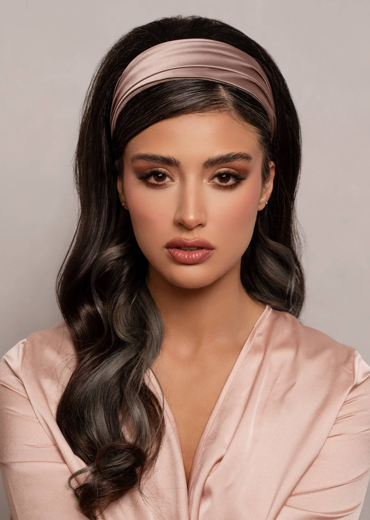 Grace Hand-Draped Headband Headband Luvertta Champagne Blush 