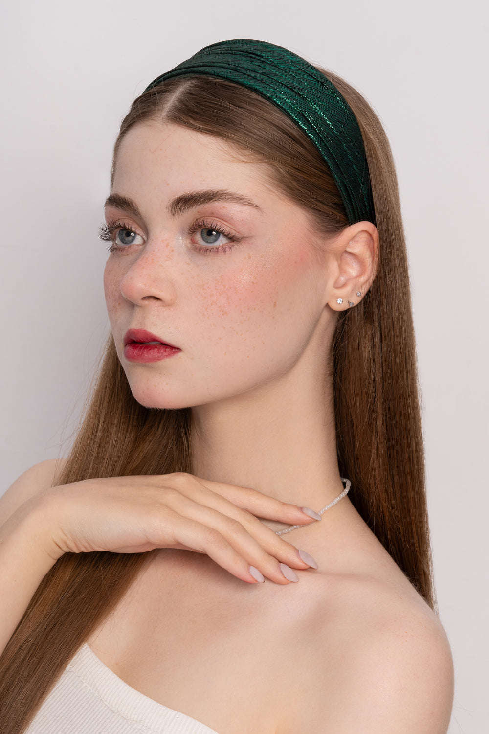 Grace hand-draped satin headband, limited festive edition, Luvertta
