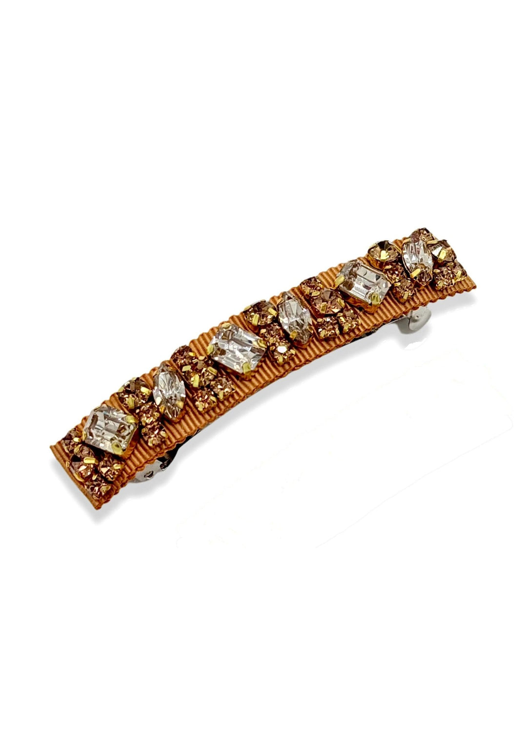 Large Lauren crystal hair barrette in gold, Luvertta