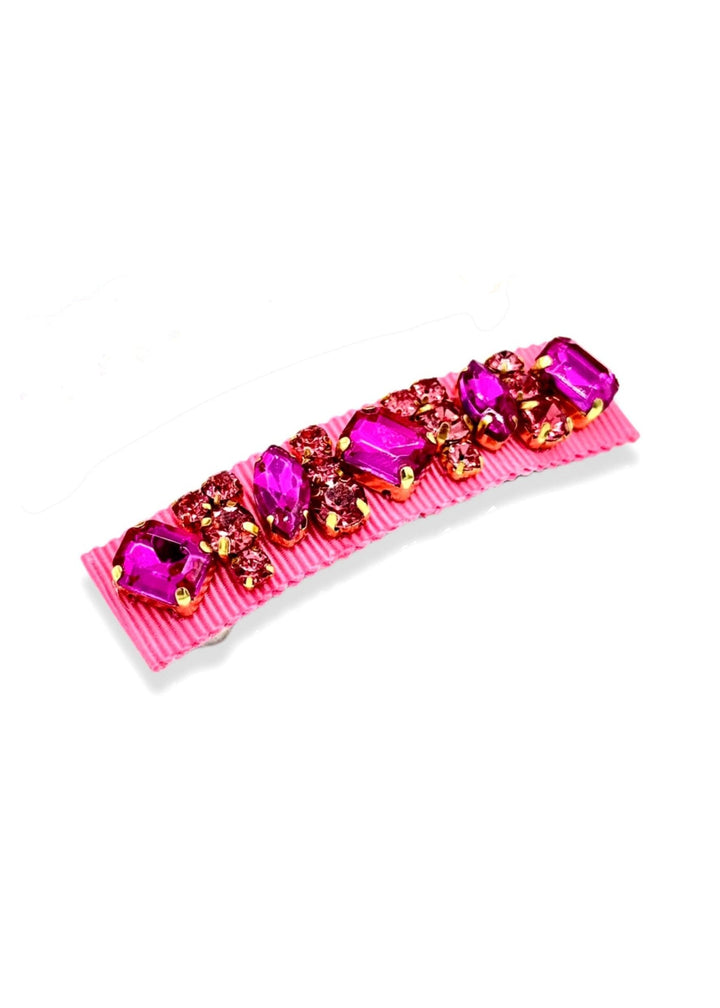 Small Lauren crystal hair barrette in hot pink, Luvertta