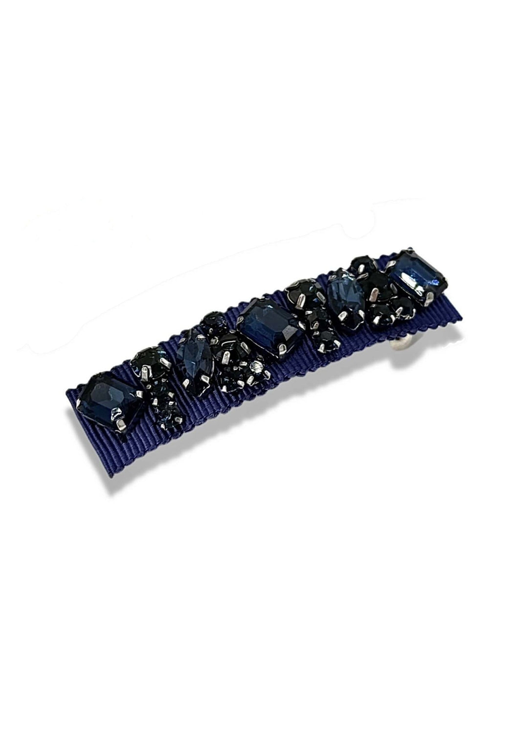 Small Lauren crystal hair barrette in navy, Luvertta