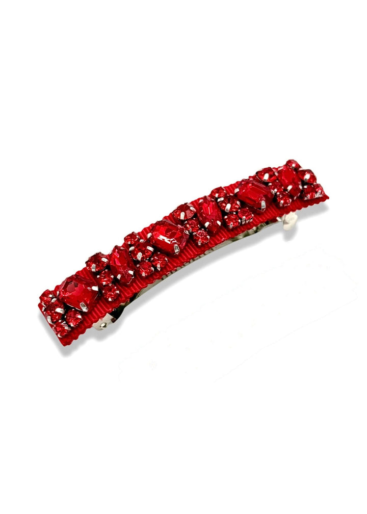 Large Lauren crystal hair barrette in ruby red, Luvertta