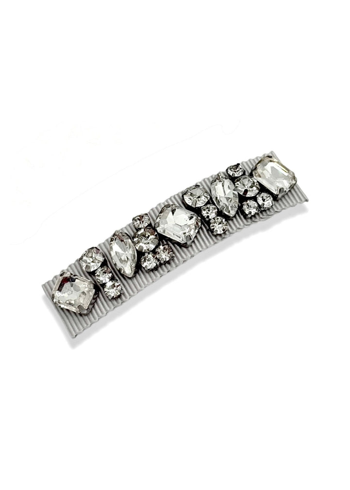 Small Lauren crystal hair barrette in silver, Luvertta