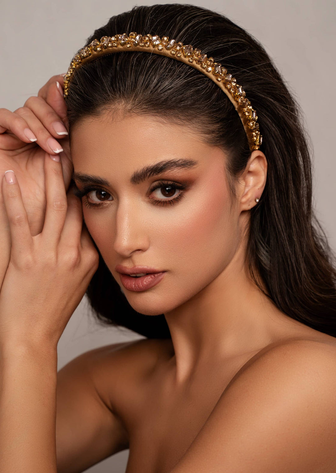 Lauren Crystal Headband Headband Luvertta Pale Gold 